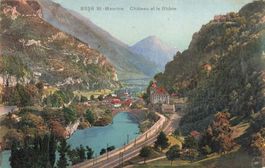 St. Maurice chateau et le Rhône Bahn