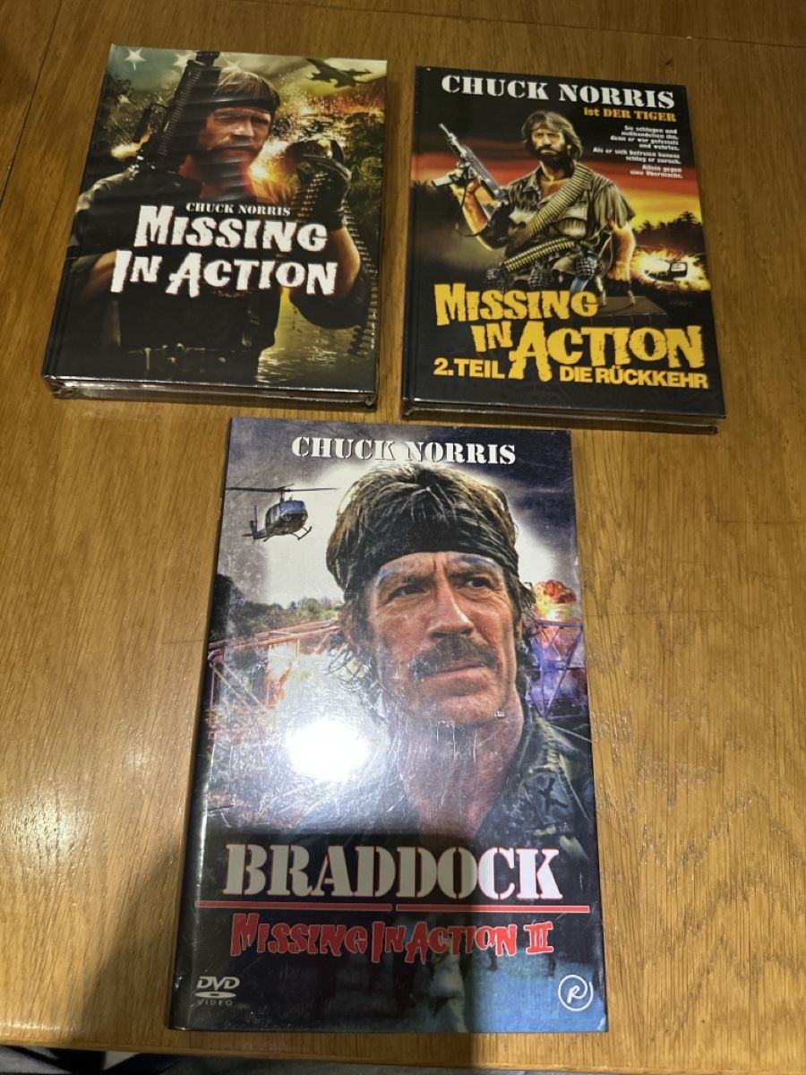Tutti i DVDs: Missing in Action 1-3 Mediabook, hartboxen neu uncut – Nuovo e nell'imballaggio originale da Benken ZH venduto da Audi-erich