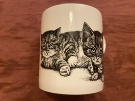 Katzen Tasse Katze Kitten Mug Kittens J.M. Hutton UK Vintage
