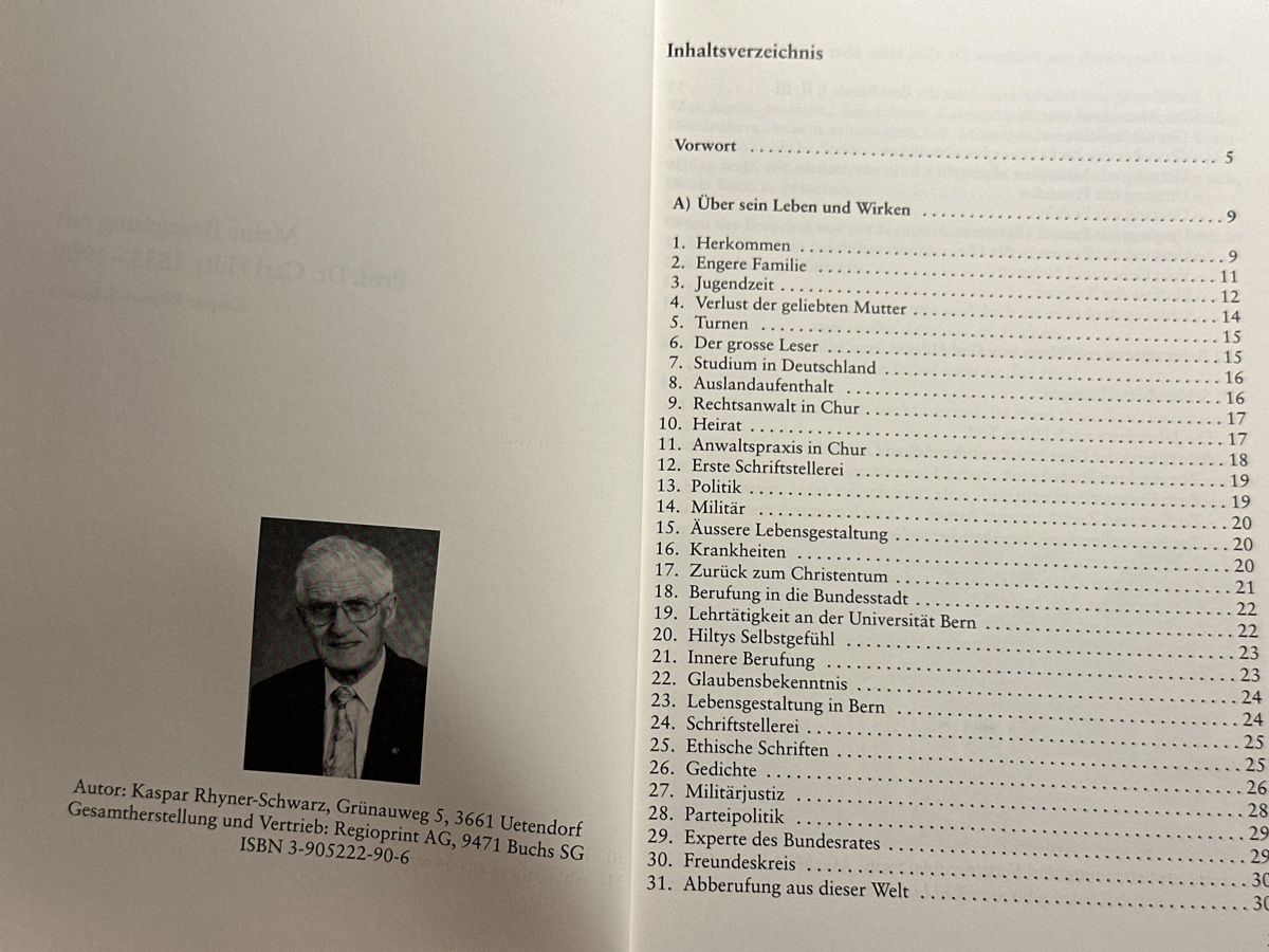 Libri: Carl Hilty Werdenberg Bern – Usato da Berschis venduto da Vild1 1