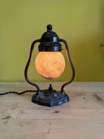 Tischlampe Jugendstil Murano Glas Metall ca 22cm Höhe