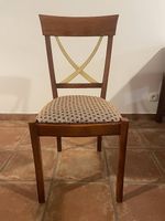 Lot de 6 chaises Grange en bois massif - assises neuves