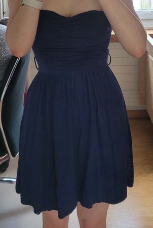 Elegantes, dunkelblaues Sommerkleid, XS