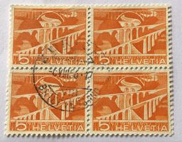 4 er Block Nr.298 mit Stempel Technik und Landschaft 