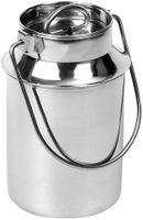 Milchkanne 1,5L Edelstahl mit Deckel und Tragebügel