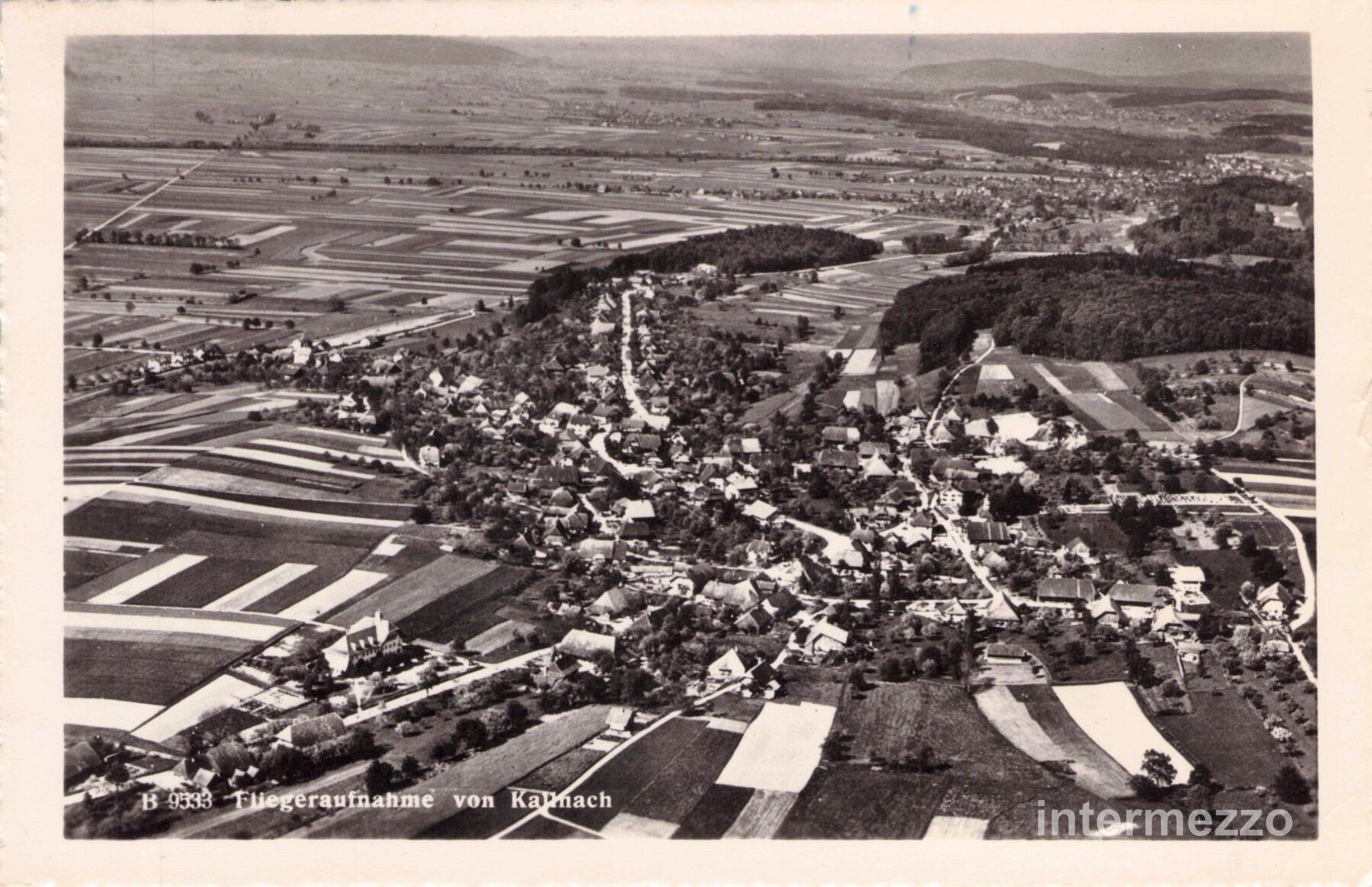 Ansichtskarten: Kallnach BE // 1953 Luftbild Seeland – Gebraucht aus Basel von intermezzo12