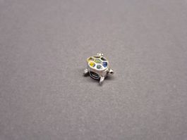 Silber Charm Schildkröte farbig +Garantie