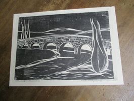 Original Holzschnitt LISLOTTE WULLSCHLEGER 1962 Handabzug
