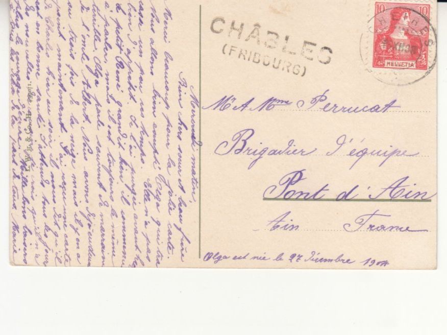 Cartoline postali: Motivkarte Kinder 1908 mit Stabstempel Châbles – Usato da Bürglen TG venduto da StampGraf 1