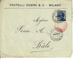 Brief, Milano - Basel 1915