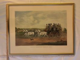 Antike Lithographie "The Age Brighton Coach in 1825"