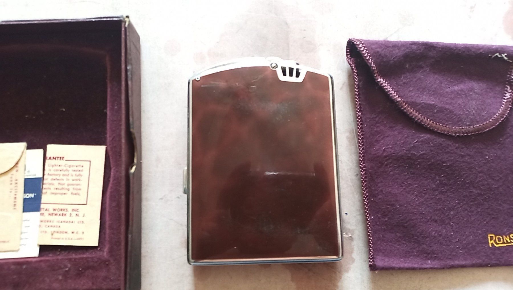 Ronson Accendini: 2 Ronson Zigaretten Feuerzeug Etui – Usato da Zürich venduto da zmizmi 2