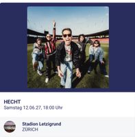 Hecht Stehplatz Mon Amour Ticket Letzigrund 12.06.27 Zürich