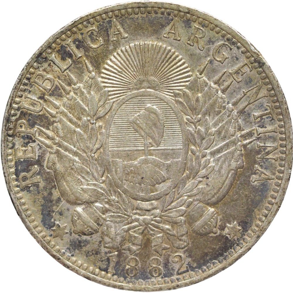 Alle Münzen: Argentinien: 1 Peso 1882 – Gebraucht aus Liestal von fibonaccis