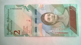 Billet banque Venezuela 2 Bolivars (Perroquet) 15/01/2018UNC