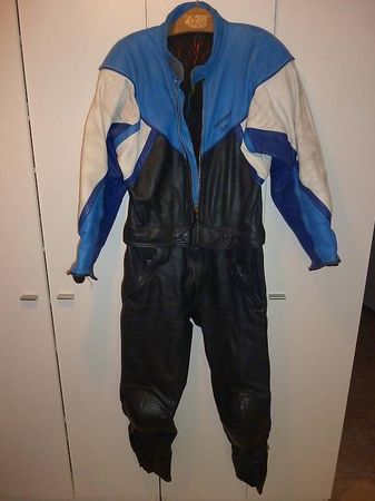 Lederkombi Töff blau