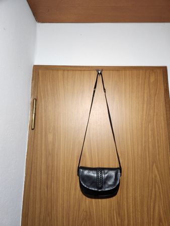 Sac vintage à bandoulière en cuir noir 