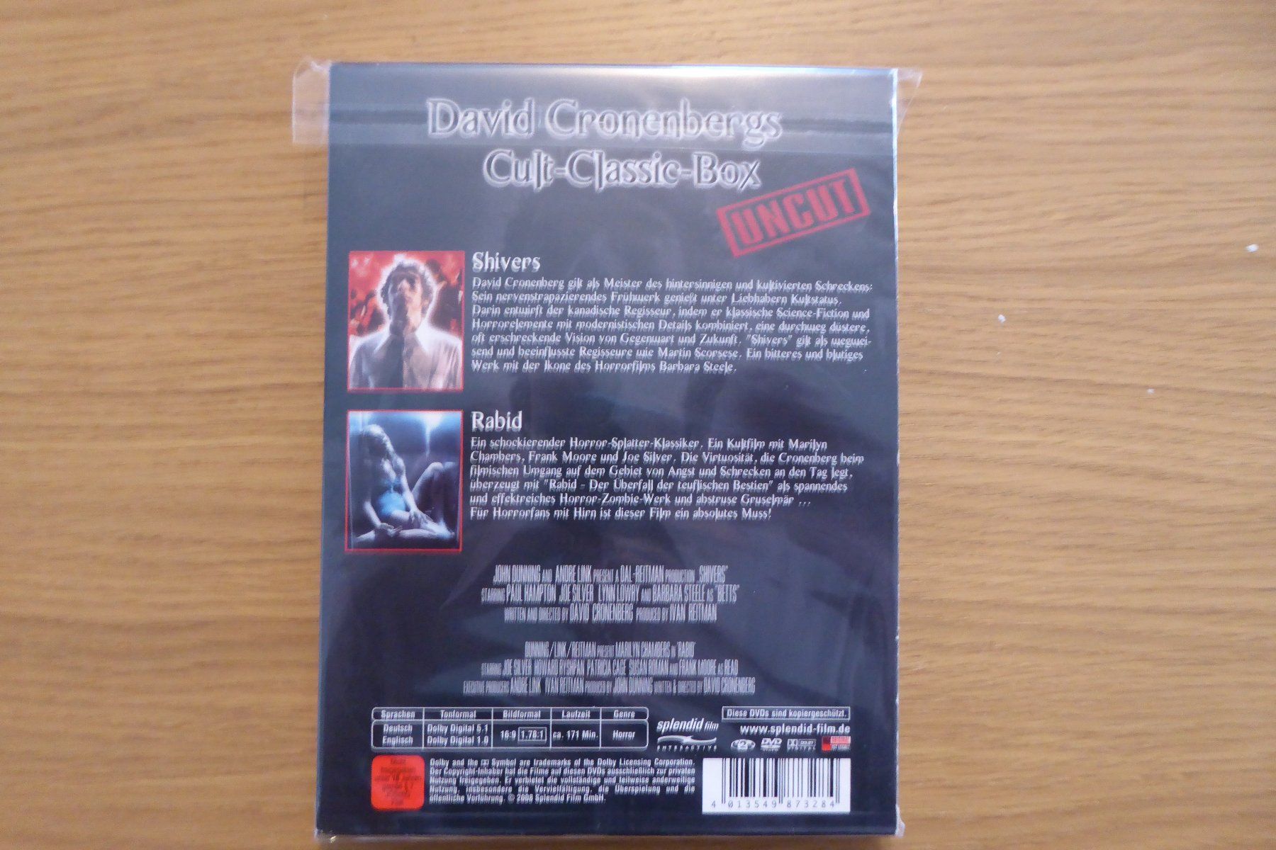 Tutti i DVDs: David Cronenberg Shivers & Rabid uncut – Usato da Allschwil venduto da Summelsarium 1