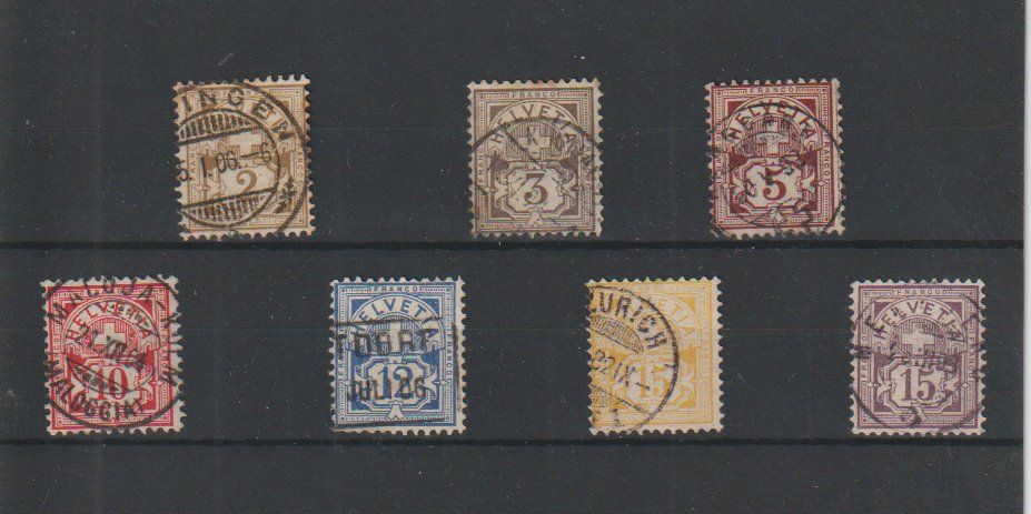 Tutti i francobolli: Ziffermustermarken 1882 - 1889. Faserpapier. Kontrollzeichen – Usato da Dornach venduto da kloster33