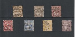 Ziffermustermarken 1882 - 1889. Faserpapier. Kontrollzeichen