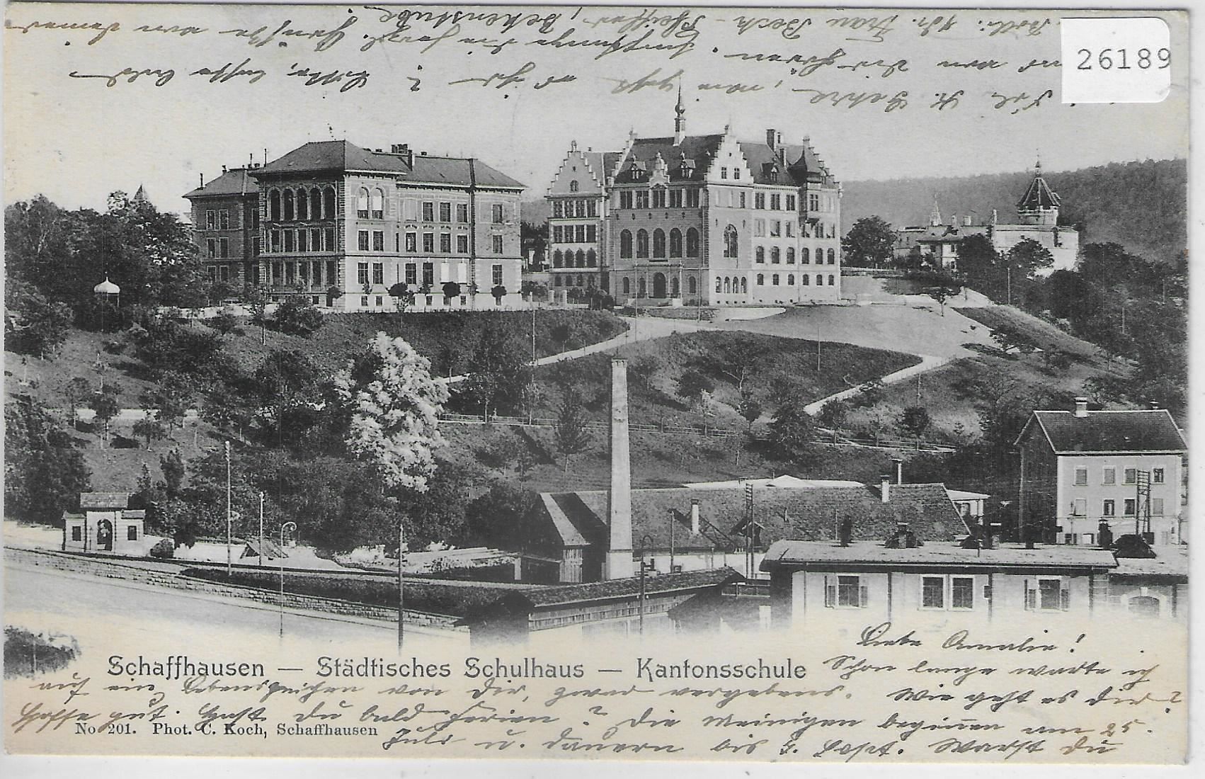 Cartoline postali: Schffhausen - Städtisches Schulhaus – Usato da Ettingen venduto da Kartenplanet