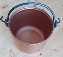 alter Kupfer - Kessel, absolut dicht. Ø 16 cm, H. 13 cm