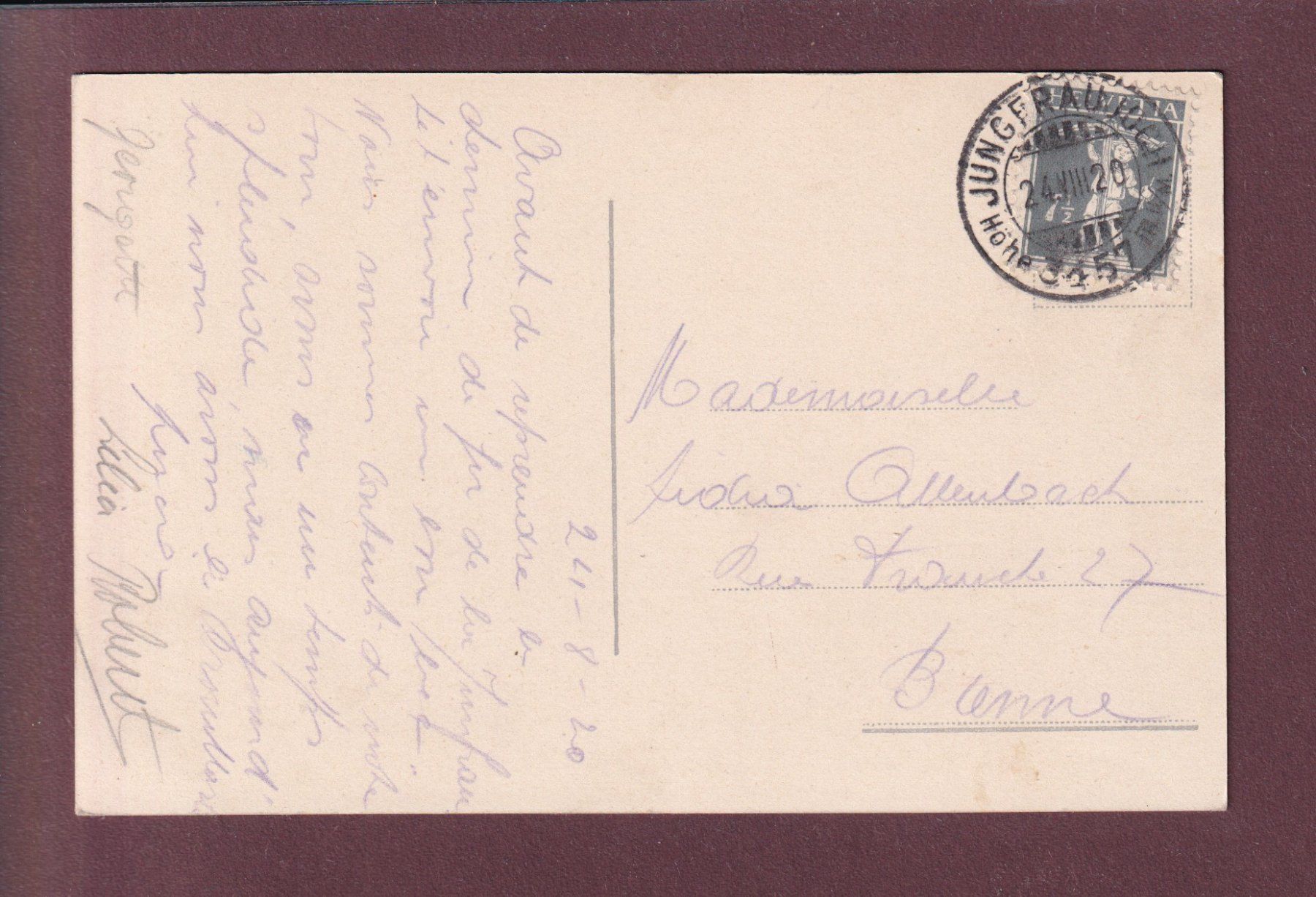 Cartoline postali: MÖNCH vom Station Jungfraujoch - 1920 – Usato da Pully venduto da nicecards 1