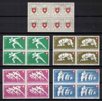 Pro Patria 1950 Serie im 4er-Block ** postfrisch