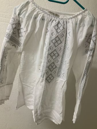 Damen Bluse weiss bestickt Grösse L gebraucht