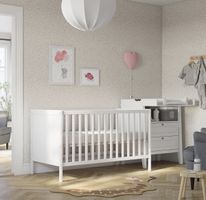 Babybett 70x140, weiss, inkl. matratze