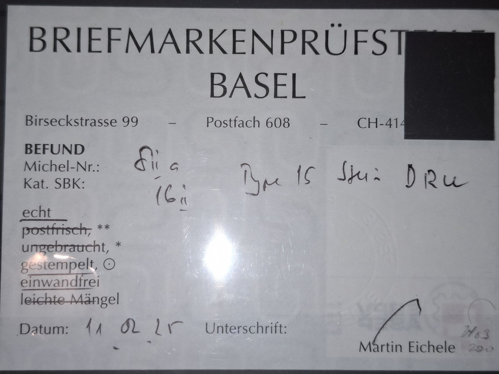 Tous les timbres: Rayon 16II Typ 15 D - RU mit Befund Kat. 200.- – D'occasion à Balgach par SIMEON27 1