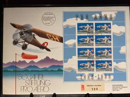 Schweiz 1988 Pro Aero Kleinbogen R-FDC