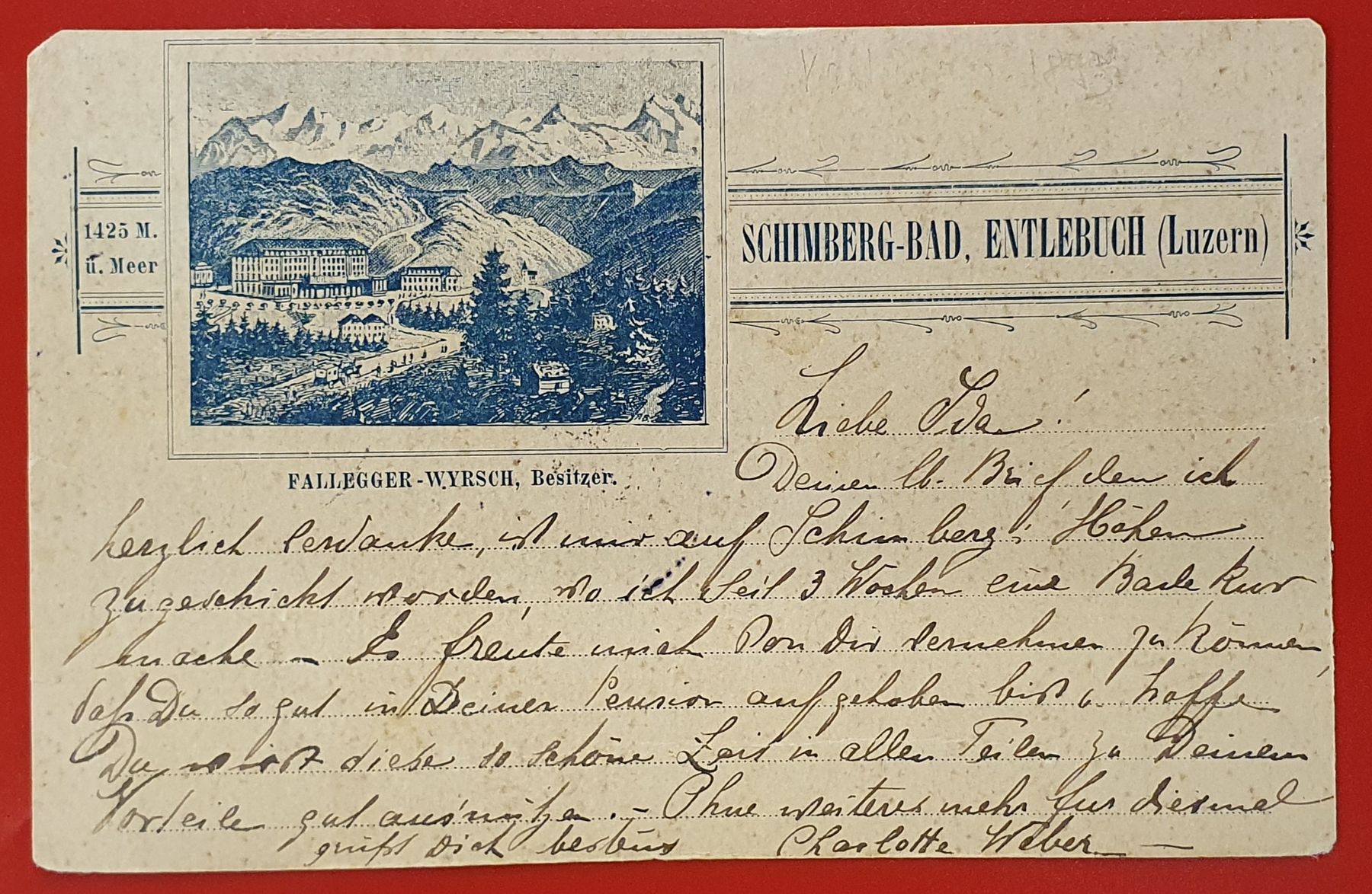Ansichtskarten: Schimberg-Bad im Entlebuch 1898 – Gebraucht aus Kreuzlingen von Rschweiz1