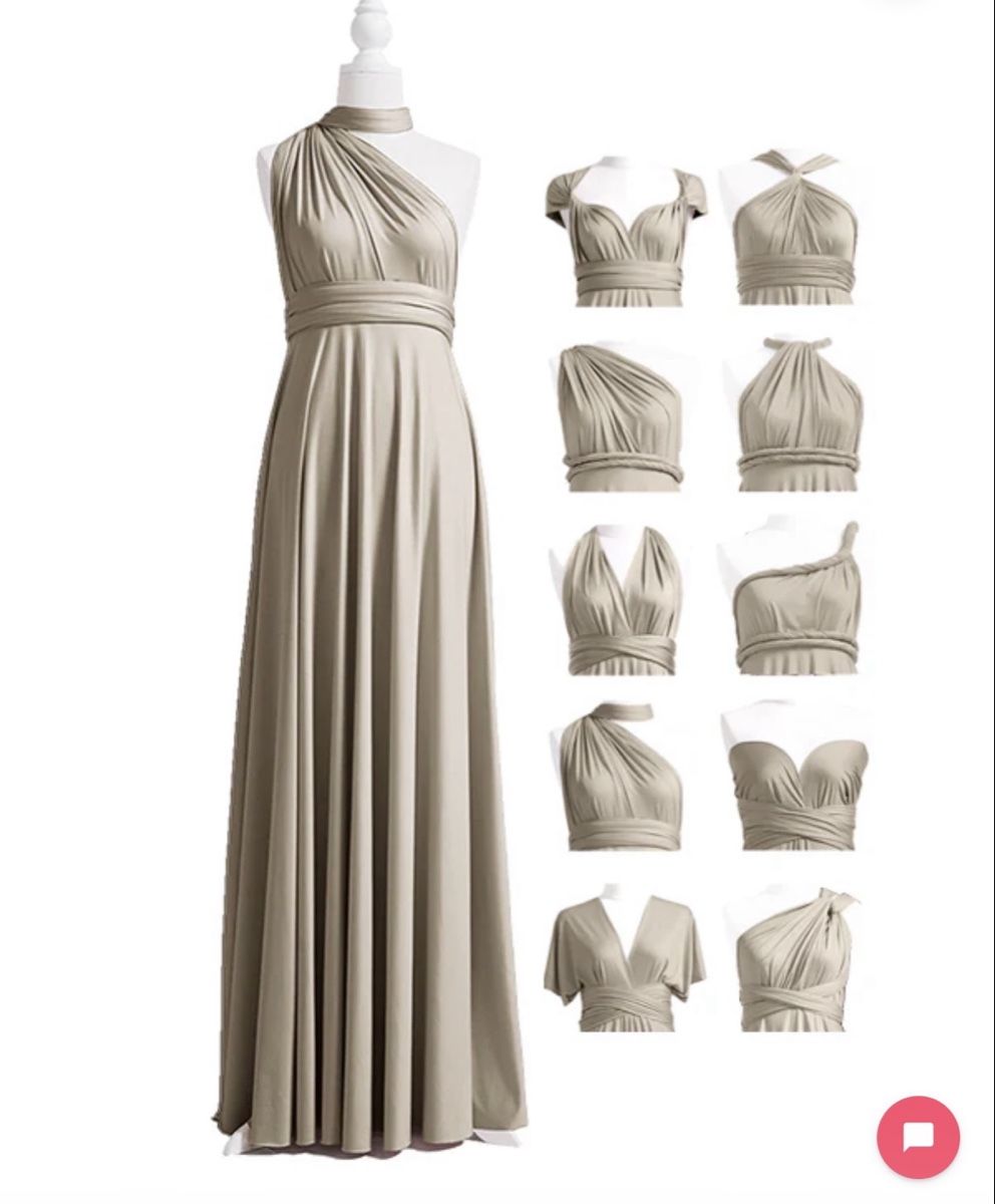 Kleider: Wandelbares Kleid Taupe in Einheitsgrösse – Neu und originalverpackt aus Ermatingen von Alina.W