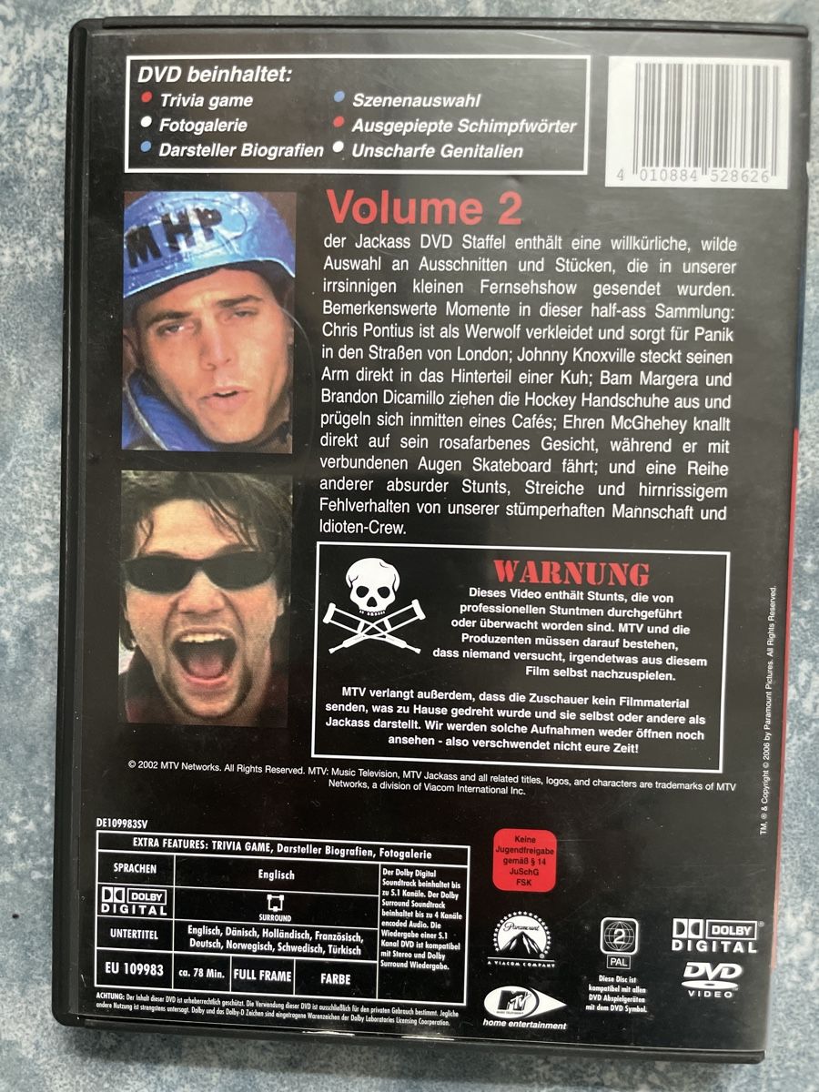 Tutti i DVDs: DVD jackass volume two – Usato da Dettighofen (Lengwil) venduto da Dolol 1