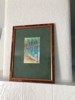 Landschaft, Wald mit See - Aquarell A1