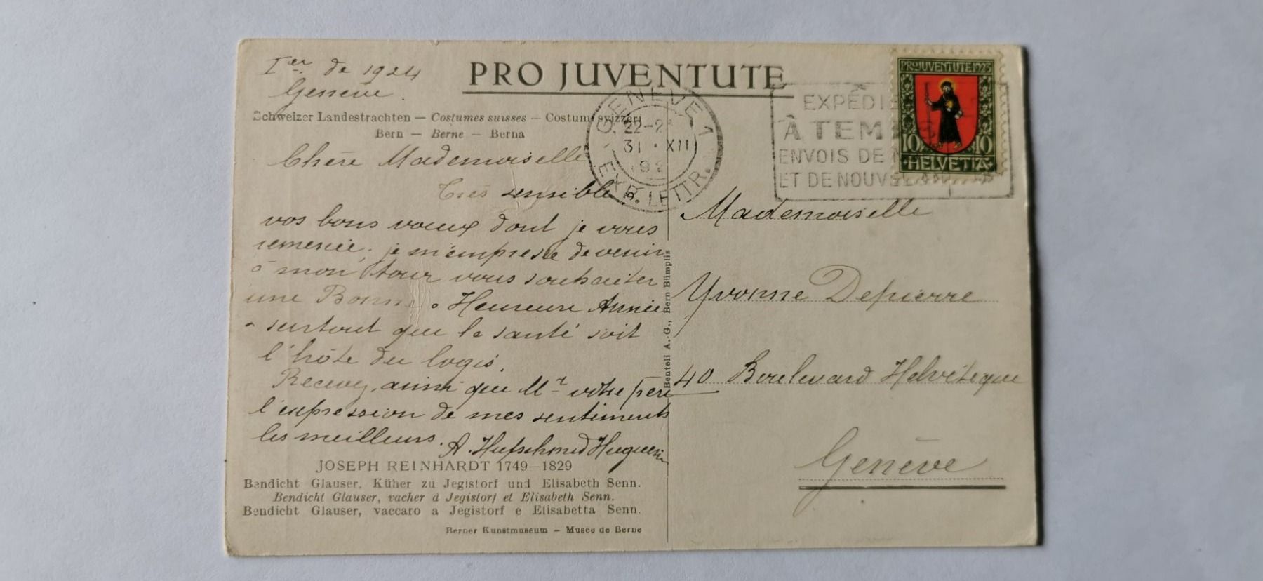 Tutti i francobolli: PJ Karte 1924 – Usato da Aadorf venduto da Chnorli-Furz 1