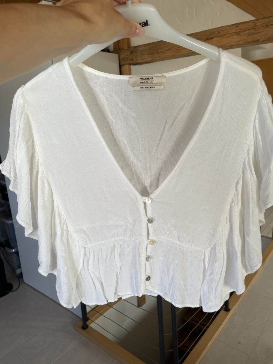 Top: Pull&Bear Sommer Bluse, weiss, Gr. M, Top Zustand! – Usato da Uster venduto da fas_q2ft 1