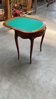 Table de jeu style Louis XV en bois et feutrine verte