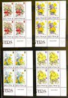 1987 Insel Man /GB Wildblumen  Viererblock Satz **