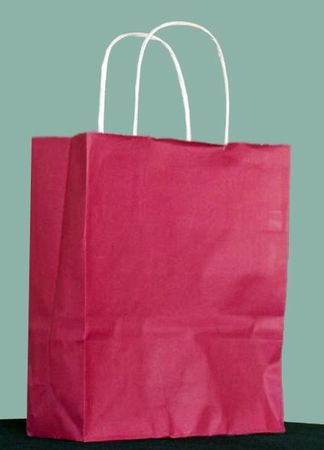 Papier-Tragtaschen 180/80 x 220 mm dunkelrosa