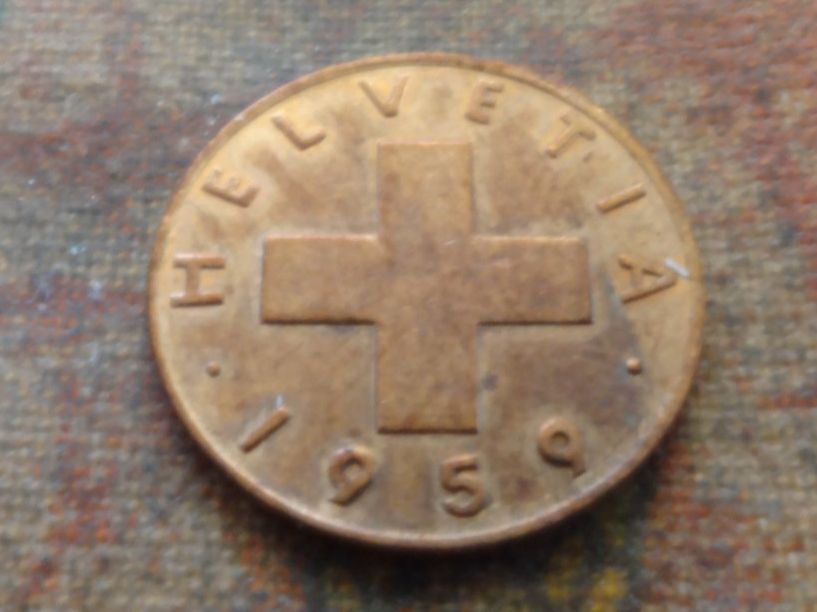 Tutti le monete: 1 Rp. 1959  (E) – Usato da Romanel-sur-Lausanne venduto da Swift13