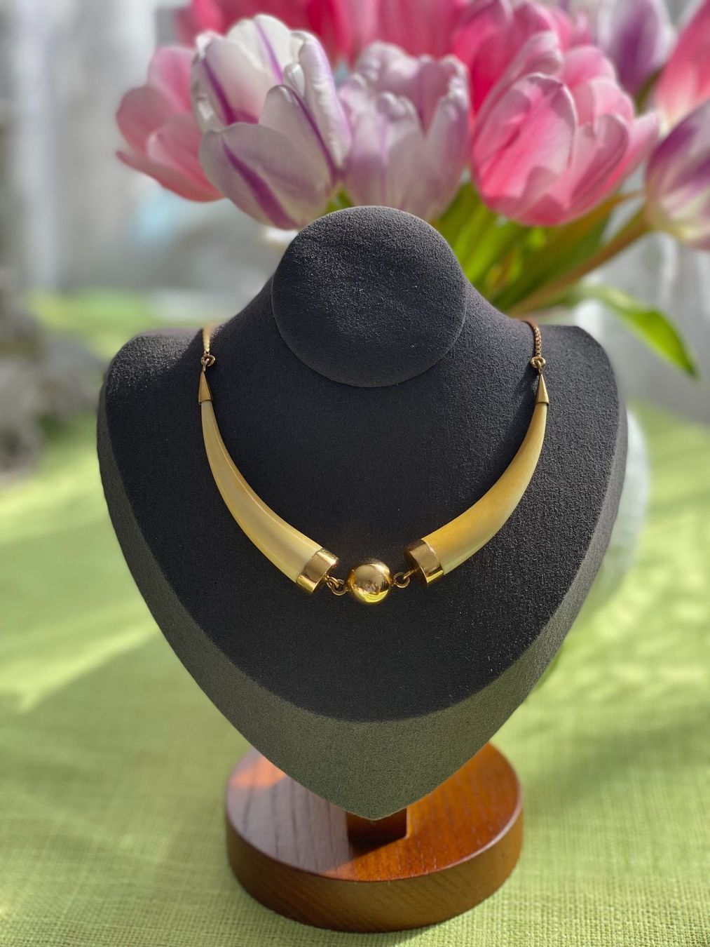 Catenine: Kette Gold und Horn 70er – Usato da Küsnacht ZH venduto da sabinamari