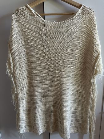 Zara Gr. S gehäkeltes Strand Oberteil offwhite