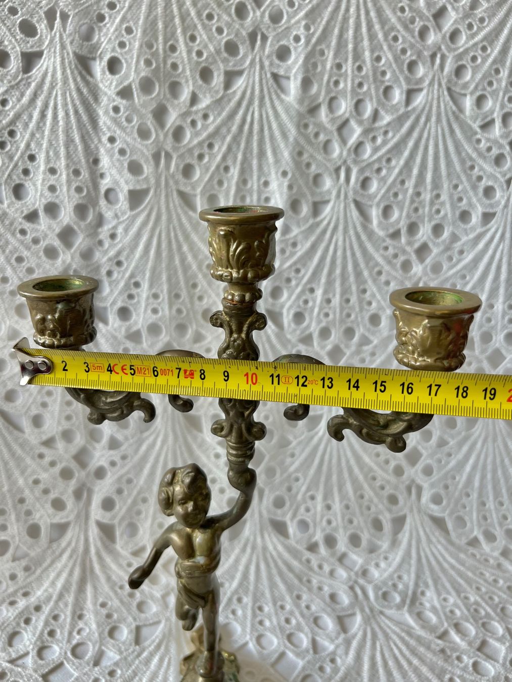 Bougeoirs: Antiker Messing Kerzenständer Mit Putto 1100 Gr – D'occasion à Frenkendorf par Only1 9