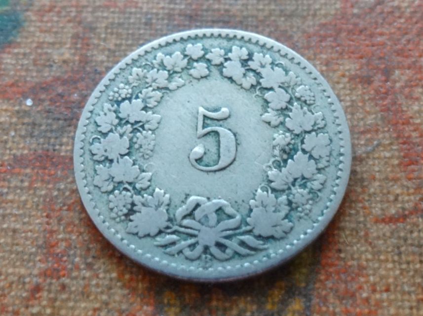 Alle Münzen: 5 Rp. 1880  (A) – Gebraucht aus Romanel-sur-Lausanne von Swift13 1