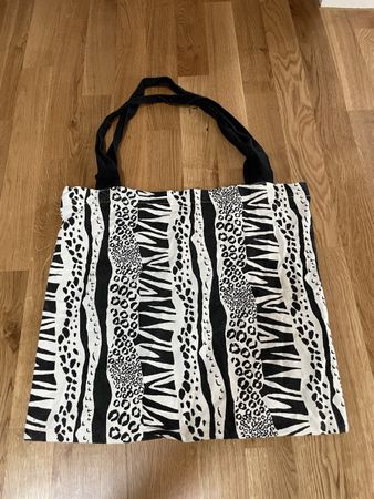 Stofftasche schwarz weiss, Zebra Muster, Leopard Print