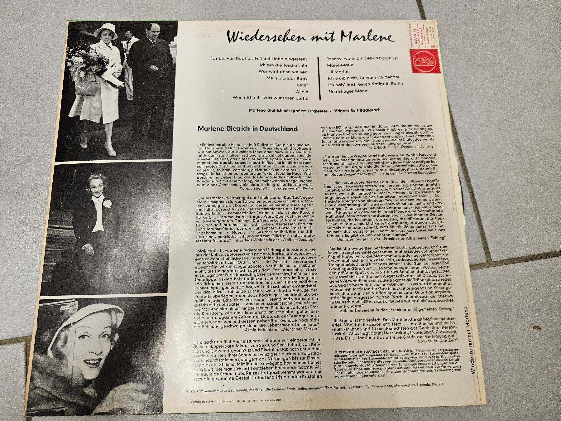 Dischi in vinile: Marlene Dietrich Schallplatte "Wiedersehen mit Marlene" – Usato da Fisibach venduto da sare01 1