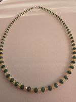 Halskette Jade & Zirkon facettiert ⌀3mm. / 43cm. 