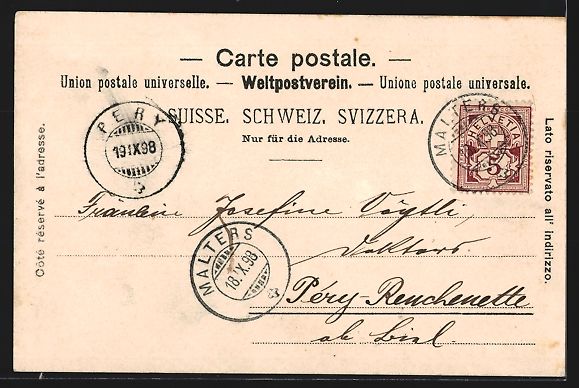 Ansichtskarten: AK Luzern, Wasserturm, 1898 – Gebraucht aus Berlin von bartko-reher 1